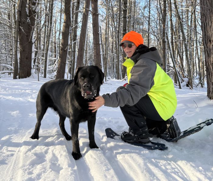 Mary Lewis and her dog